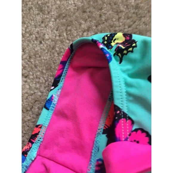Justice Girls Colorful Print Swim Bikini Bottom Lined 1 Piece Size 8 Multicolor - Picture 5 of 6